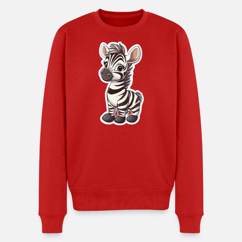 Zebra - Männer Premium Bio Pullover - Rot