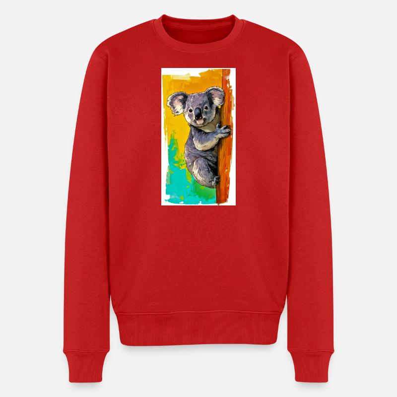 Koala - Männer Premium Bio Pullover - Rot