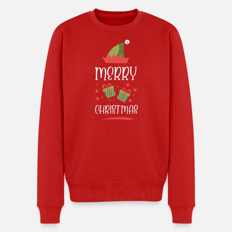Frohe Weihnachten - Männer Premium Bio Pullover - Rot