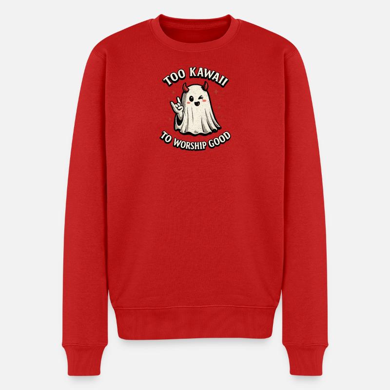 Kawaii - Männer Premium Bio Pullover - Rot