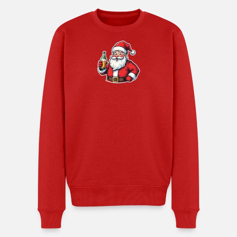 Nikolaus Bierfreude  - Männer Premium Bio Pullover - Rot