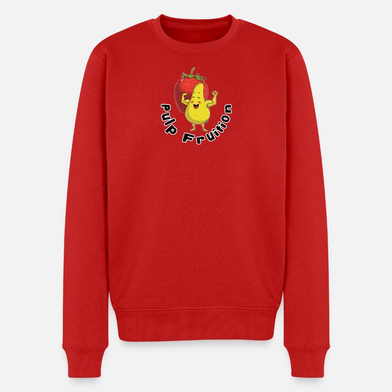 Pulp Fruit Kraftfigur - Männer Premium Bio Pullover - Rot