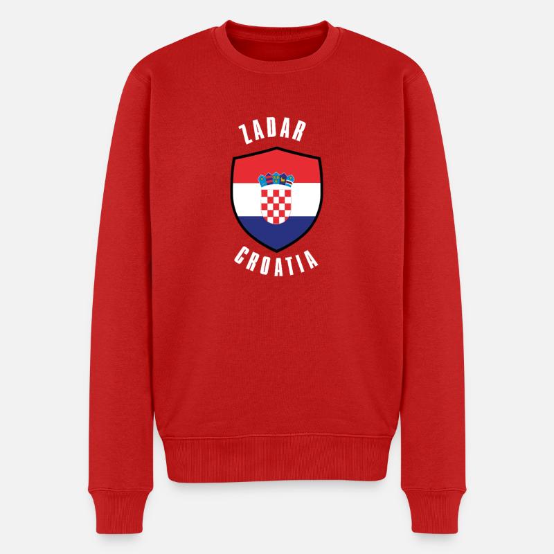 Conception du drapeau du bouclier croate - Pull Premium bio Homme - rouge