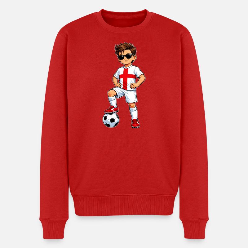 Soccer Boy Fan d’Angleterre Drapeau anglais - Pull Premium bio Homme - rouge