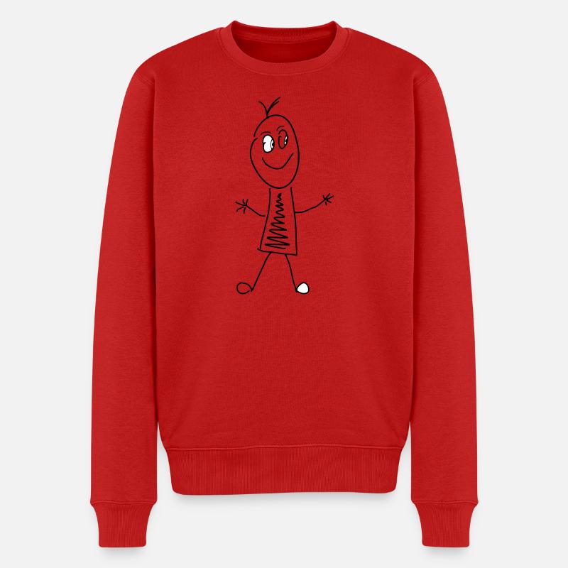 Strich Figur - Männer Premium Bio Pullover - Rot