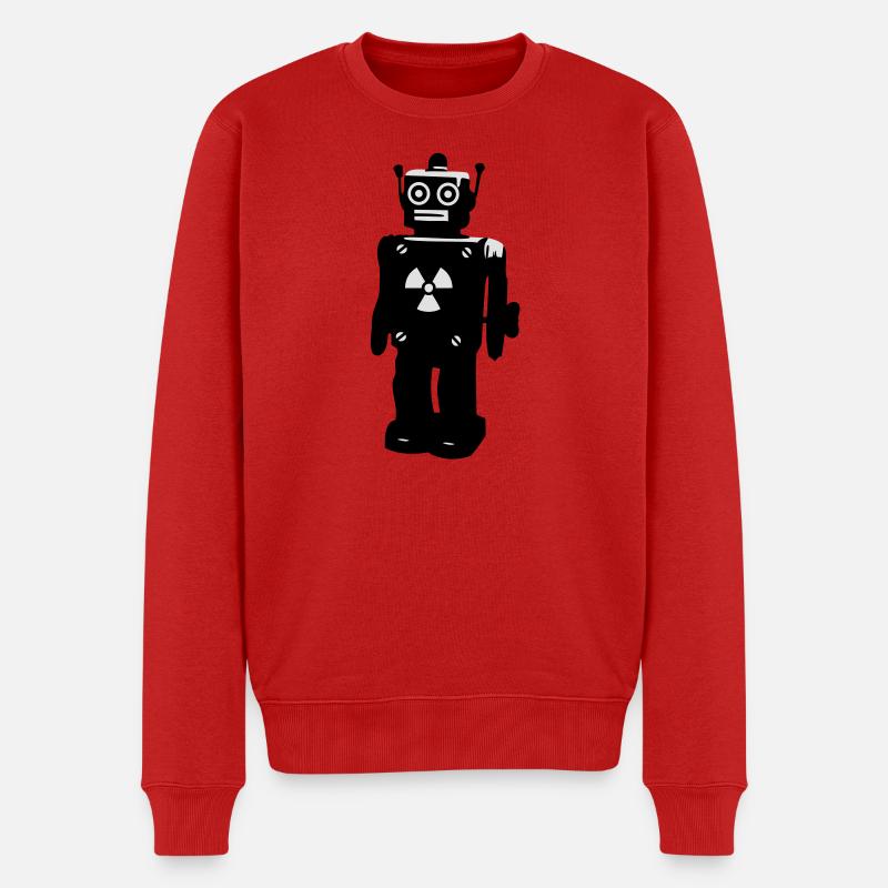 techno, robot - Pull Premium bio Homme - rouge