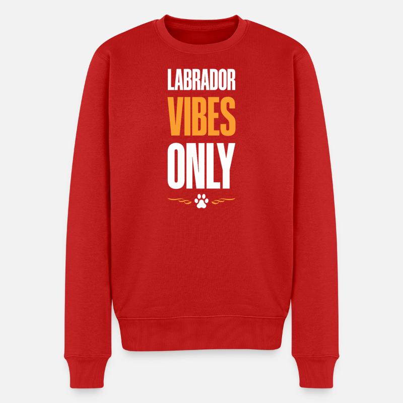 Labrador Vibes Only - Männer Premium Bio Pullover - Rot
