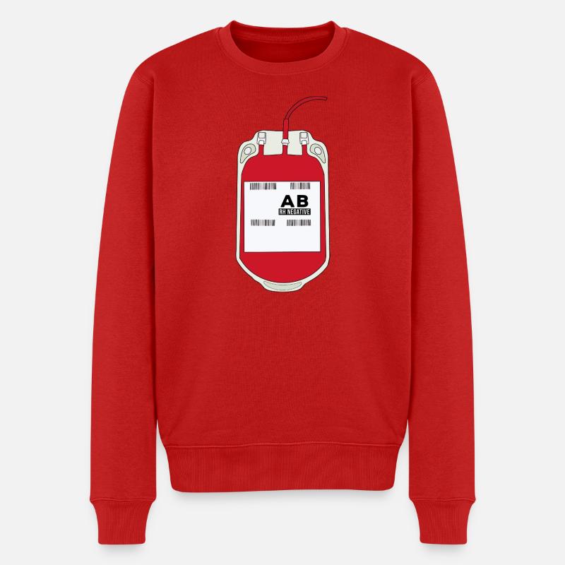 Poche de sang AB négative - Pull Premium bio Homme - rouge