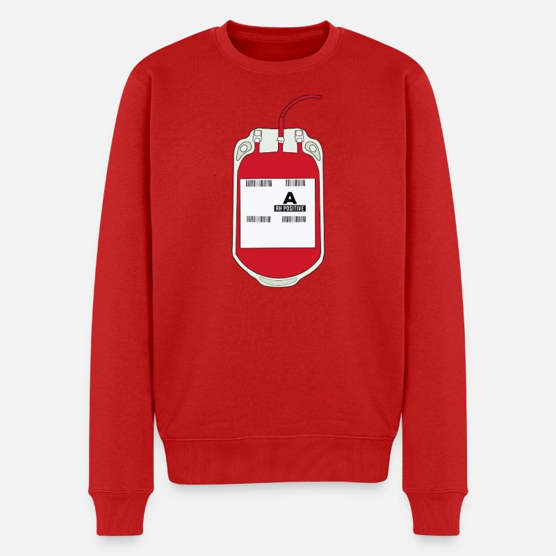 Ein positiver Blutbeutel - Männer Premium Bio Pullover - Rot