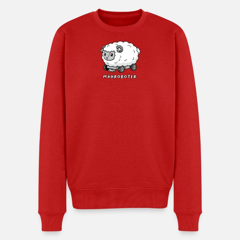 Mähroboter Schaf - Männer Premium Bio Pullover - Rot