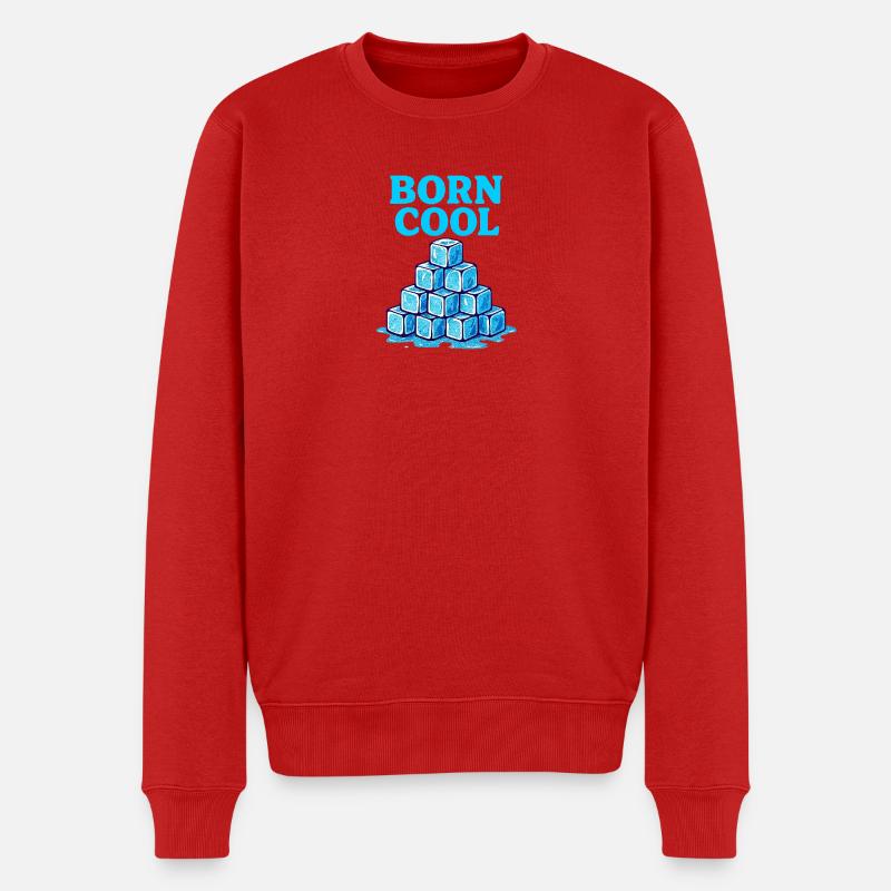 Eisblock Pyramide Blau - Männer Premium Bio Pullover - Rot
