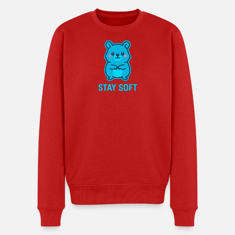 Stay Soft Quokka Design - Männer Premium Bio Pullover - Rot