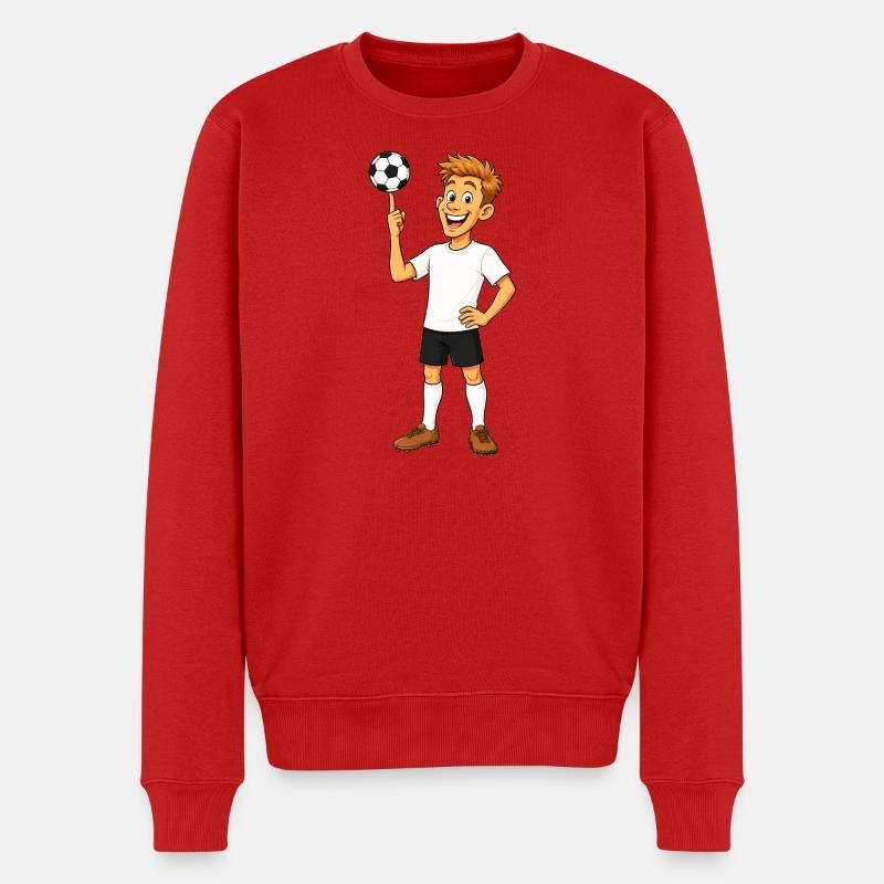 Fußballer freut sich - Männer Premium Bio Pullover - Rot