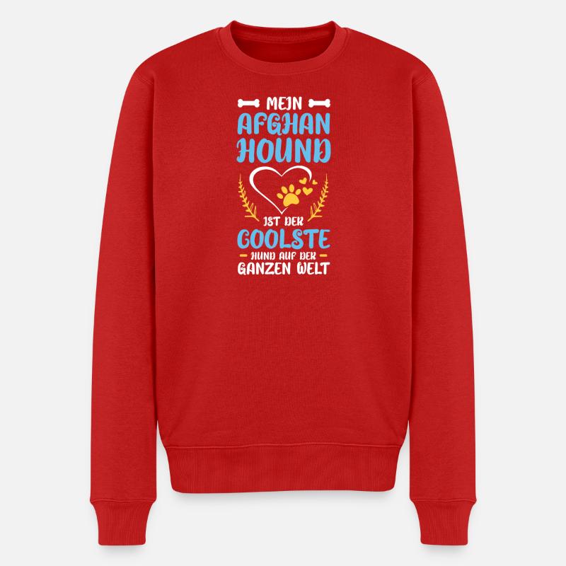 Mein Afghan-Hund: Coolster der Welt - Männer Premium Bio Pullover - Rot
