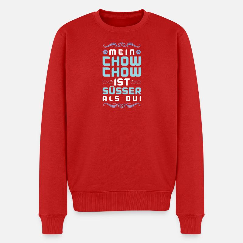 chow chow hund spruch - Männer Premium Bio Pullover - Rot