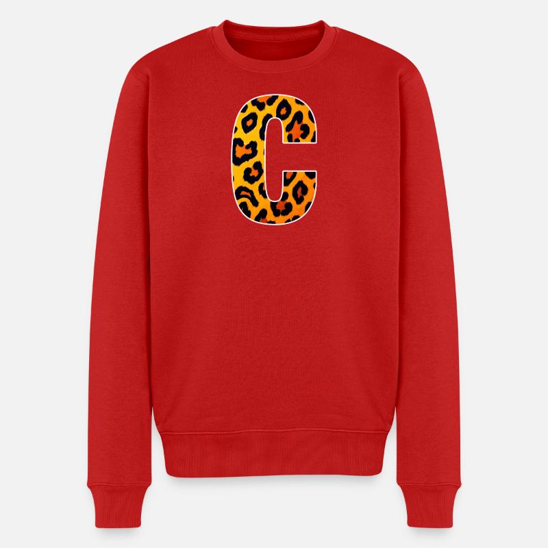 Leopard_Buchstabenmuster_ _C - Pull Premium bio Homme - rouge