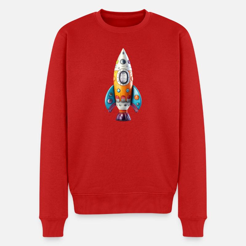 Rocket Richard coloré et mignon - Design imprimé - Pull Premium bio Homme - rouge