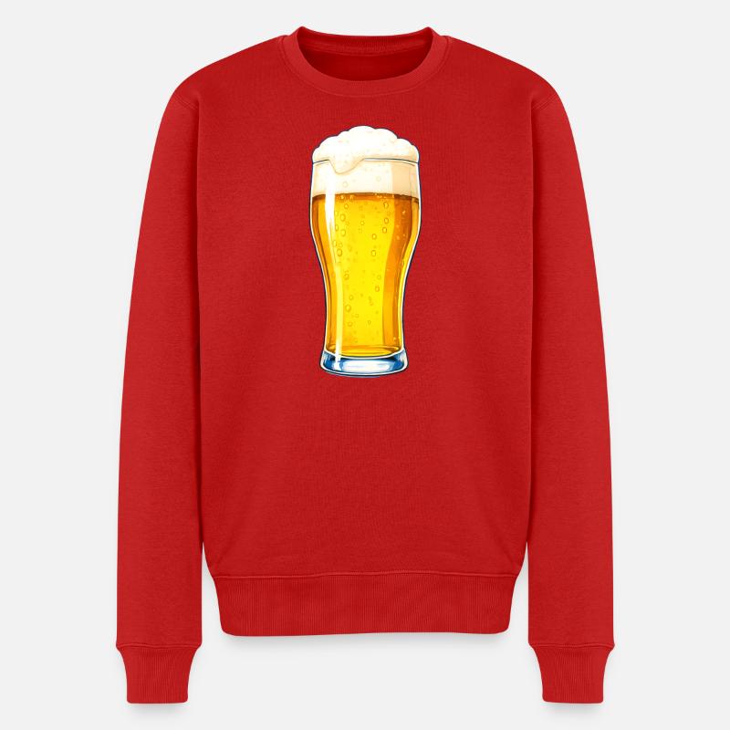 Bierglas-Illustration - Männer Premium Bio Pullover - Rot