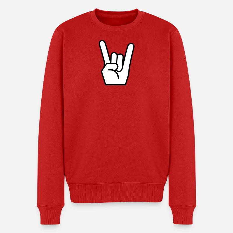 Rock On - Männer Premium Bio Pullover - Rot