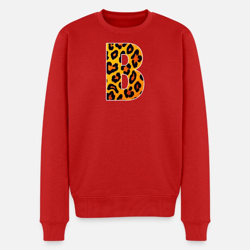 Monogramme LeopardB en look léopard - Pull Premium bio Homme - rouge