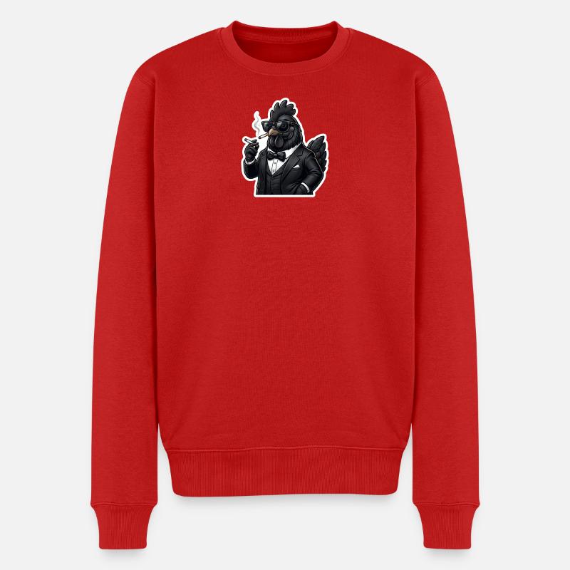 Zigarrenhähnchen im Smoking - Männer Premium Bio Pullover - Rot