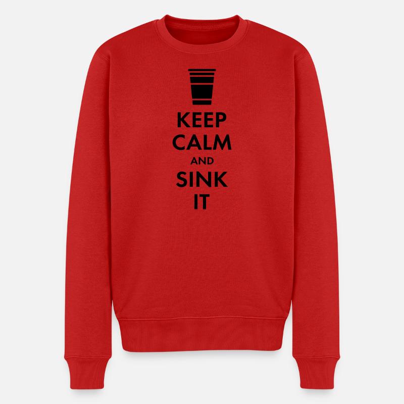 Beer Pong - keep calm - Männer Premium Bio Pullover - Rot