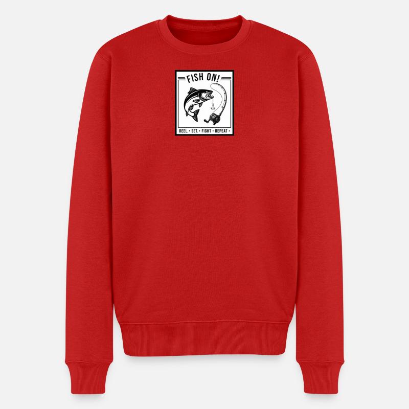 Fish On! - Männer Premium Bio Pullover - Rot