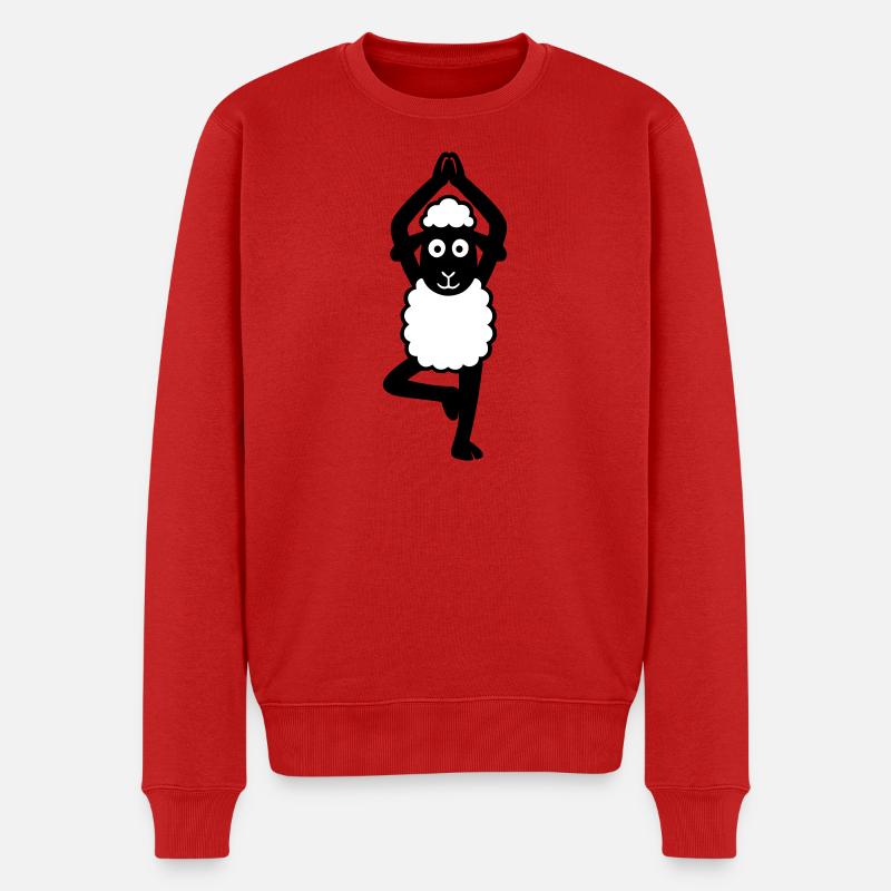Yoga Schaf - Männer Premium Bio Pullover - Rot