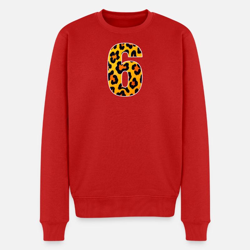 Leopardendruck Neon-Gelb - Männer Premium Bio Pullover - Rot