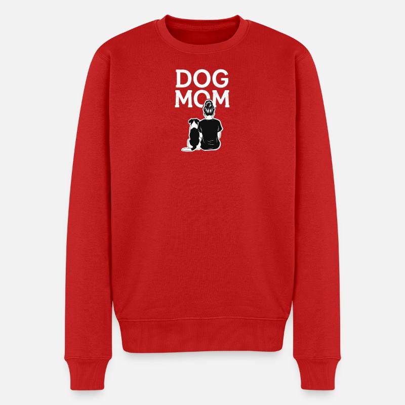 Hundemama Silhouette - Männer Premium Bio Pullover - Rot