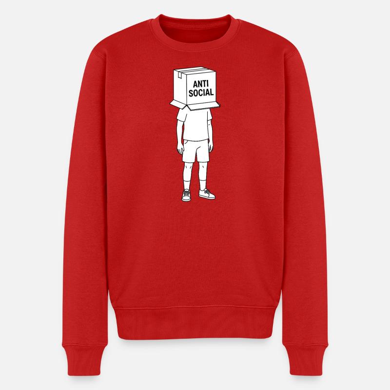 Antisoziales Box-Art-Tee - Männer Premium Bio Pullover - Rot