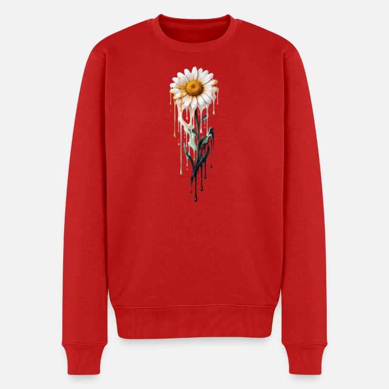 Daisy mit tropfender Farbe - Männer Premium Bio Pullover - Rot