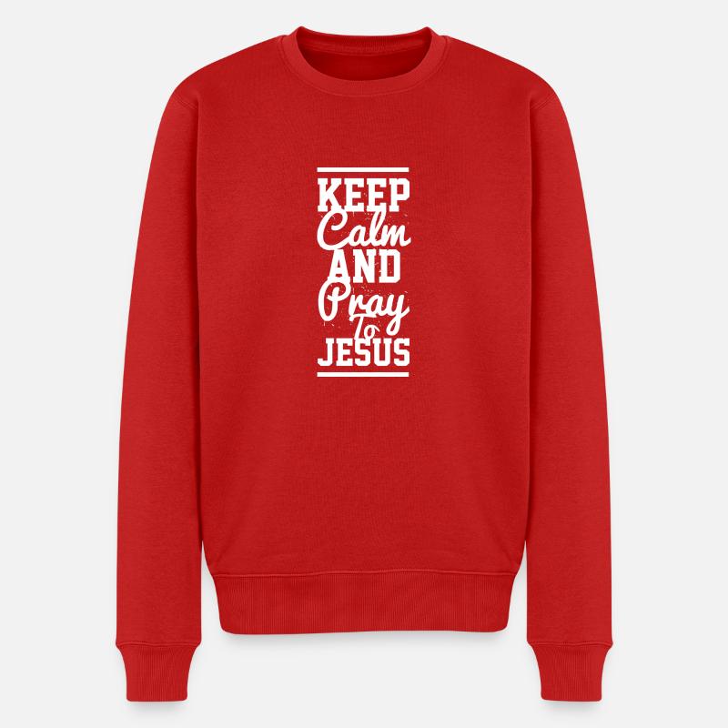 Christliche Sprüche - Männer Premium Bio Pullover - Rot