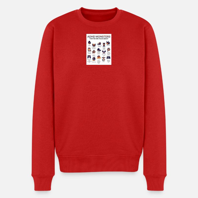 ADHS-Monster, von denen du nichts hörst - Männer Premium Bio Pullover - Rot