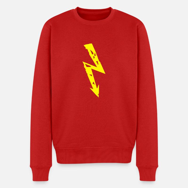 blitz_symbol_pi1 - Männer Premium Bio Pullover - Rot