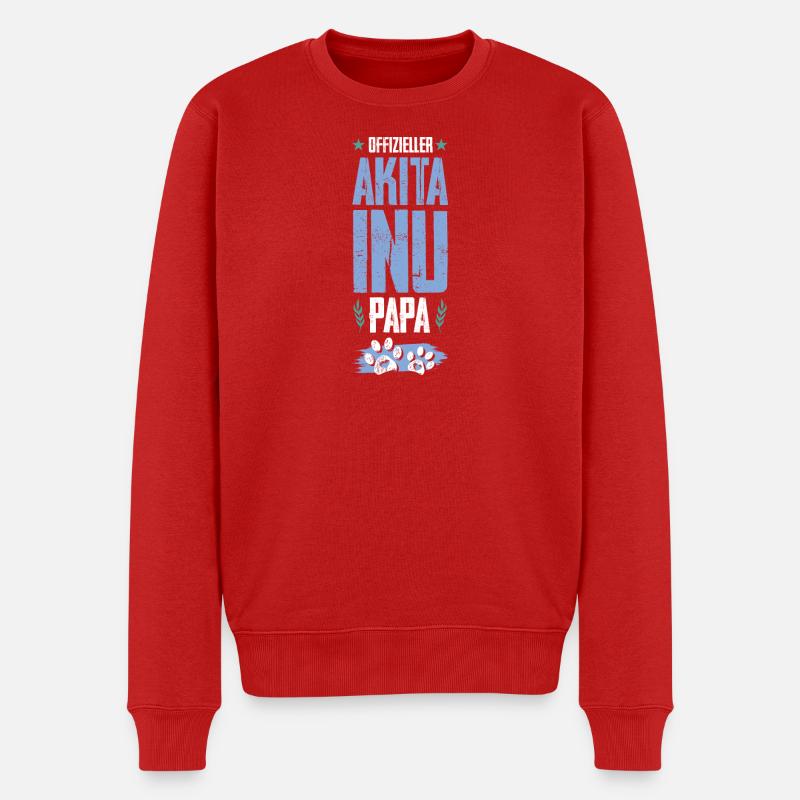 akita inu hunde papa - Männer Premium Bio Pullover - Rot