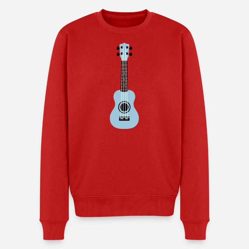 Ukulele - Männer Premium Bio Pullover - Rot