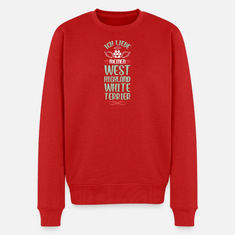 Ich liebe Westie Engelherz - Männer Premium Bio Pullover - Rot