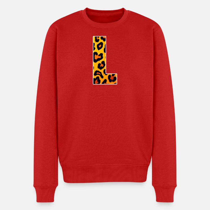 Conception des coins imprimés léopards - Pull Premium bio Homme - rouge