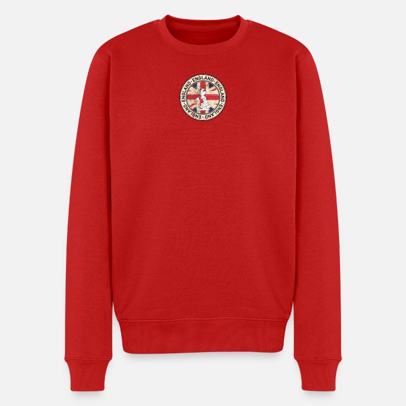Emblème du drapeau de la carte britannique - Pull Premium bio Homme - rouge