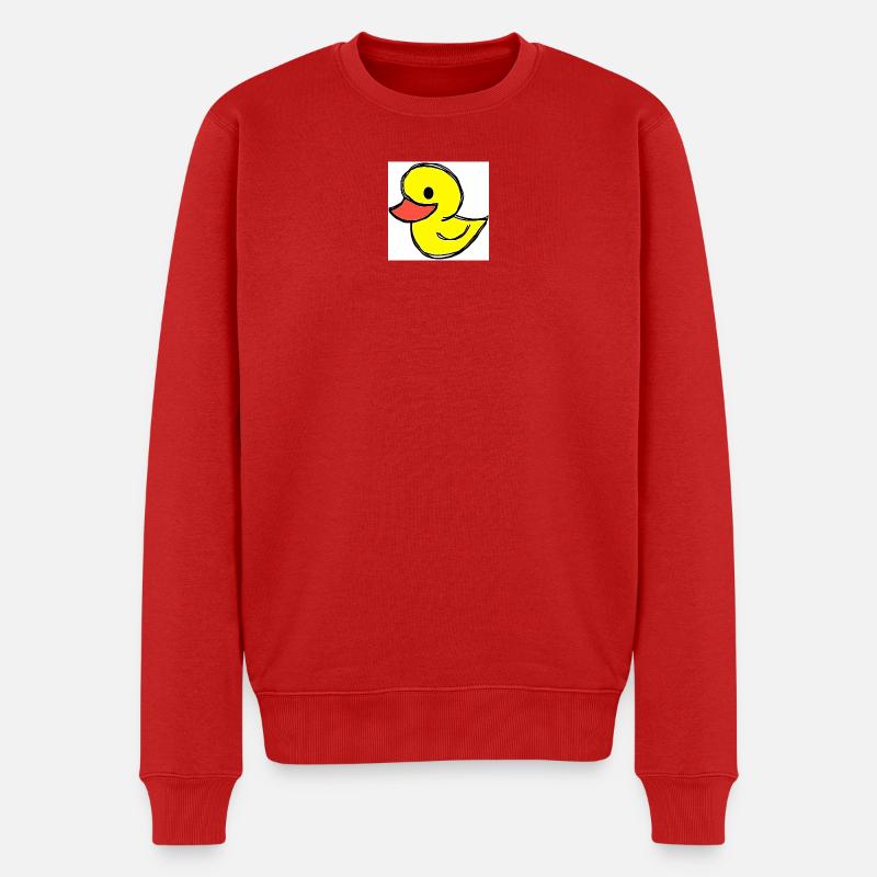 Fröhliches Entenküken Cartoon - Männer Premium Bio Pullover - Rot