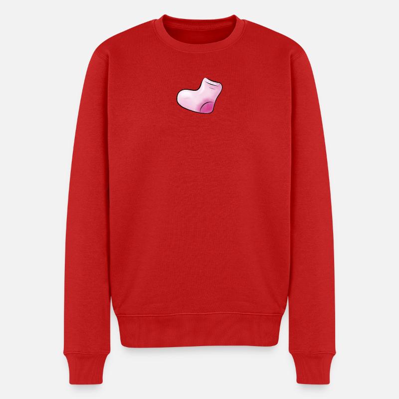 rosa Söckchen - Männer Premium Bio Pullover - Rot