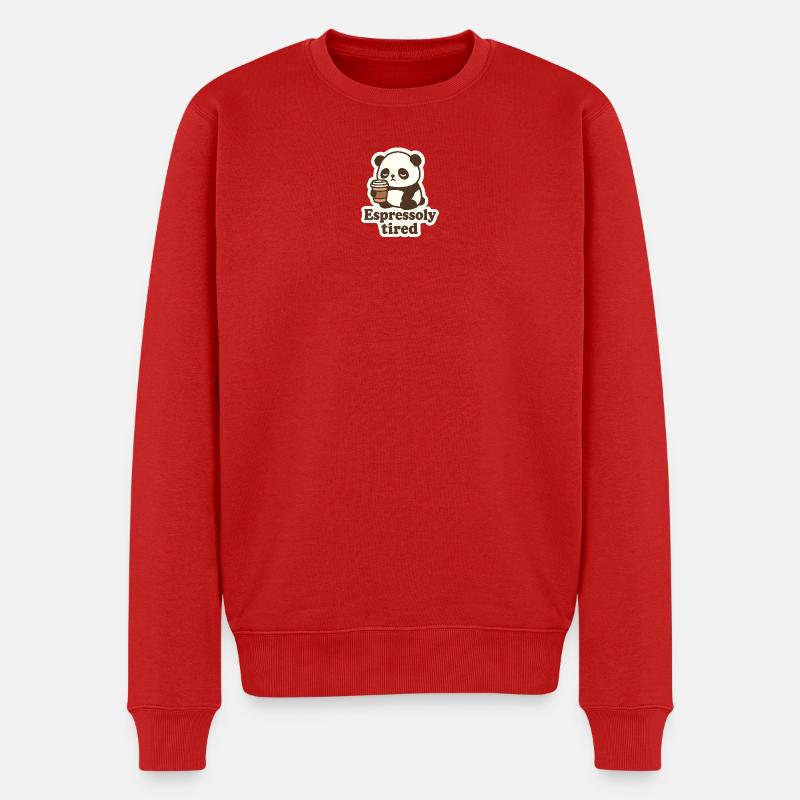 Espressoly Tired Panda - Männer Premium Bio Pullover - Rot