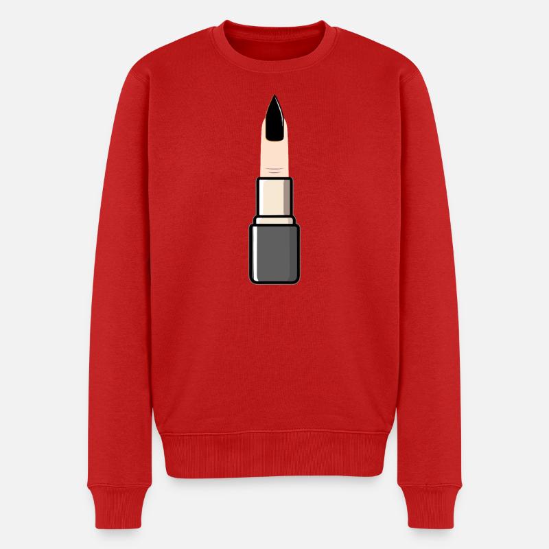 Fingerlipstick Goth - Männer Premium Bio Pullover - Rot