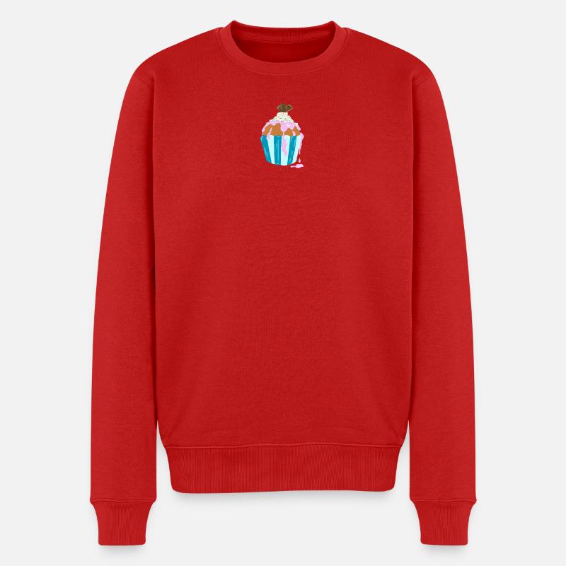 Cupcake, Törtchen - Männer Premium Bio Pullover - Rot
