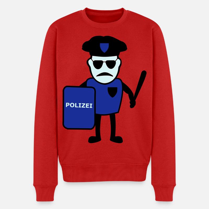 Policeman avec matraque - Pull Premium bio Homme - rouge