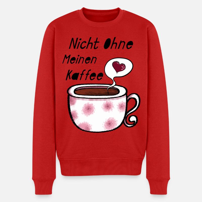 Nicht Ohne meinen Kaffee - Männer Premium Bio Pullover - Rot