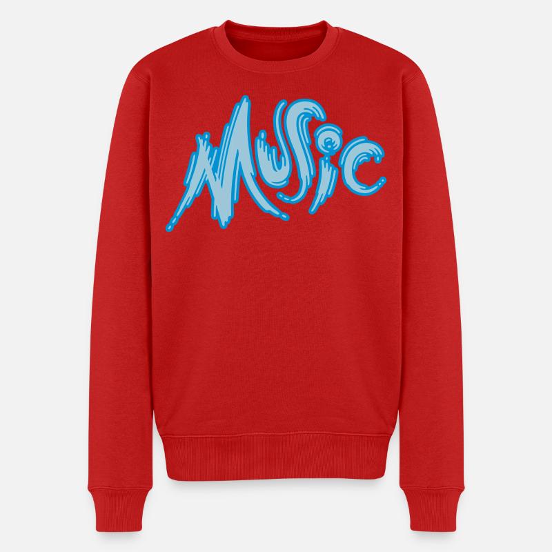 Music - Männer Premium Bio Pullover - Rot