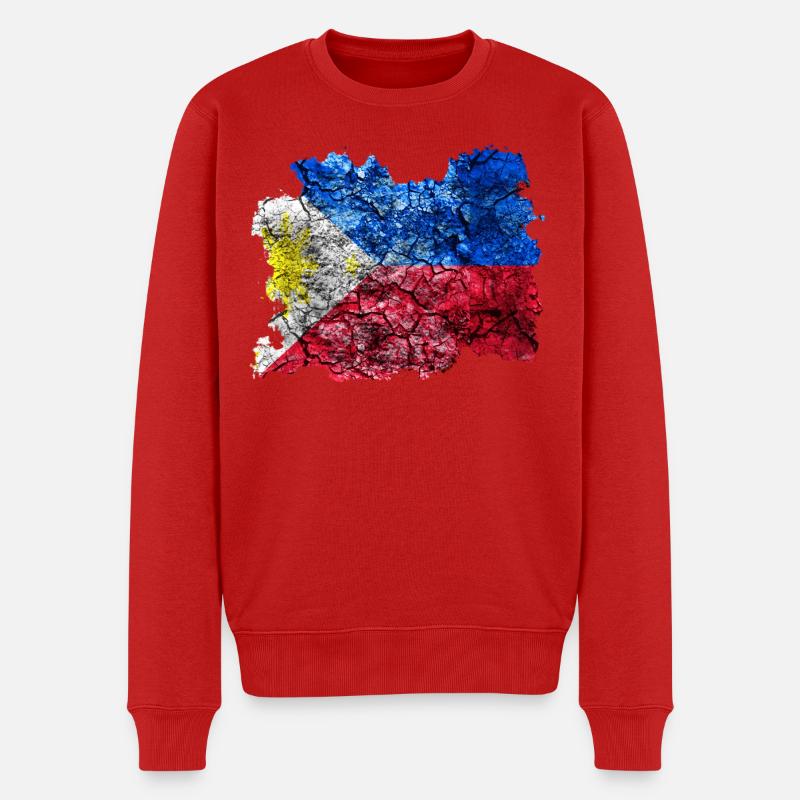 Philippinen Vintage Flagge - Männer Premium Bio Pullover - Rot
