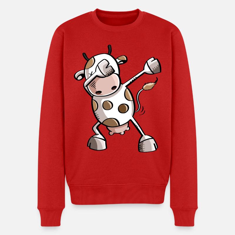 Lustige Dab Tanz Kuh - Dabbing Cow - Männer Premium Bio Pullover - Rot